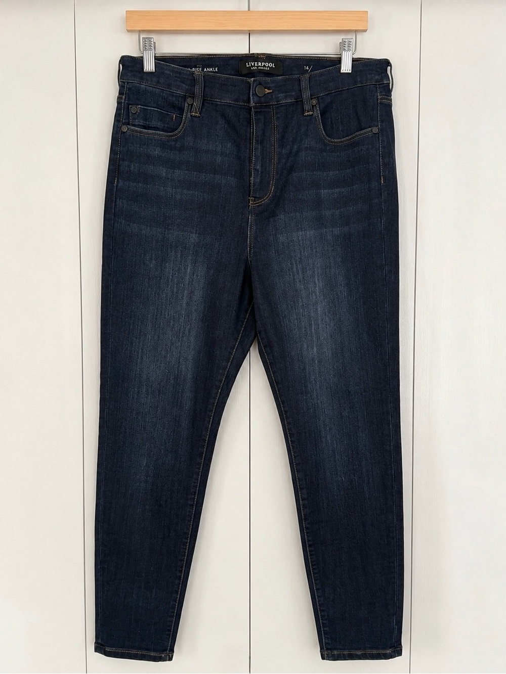 LIVERPOOL Abby High Rise Ankle Skinny Jeans Dunmore Dark 14 or 32